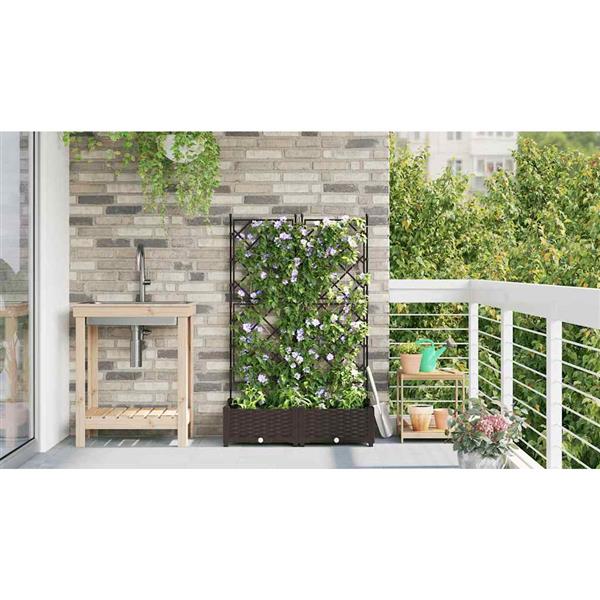 Grote foto vidaxl tuin bloempot 2 pcs bruin 80 x 40 x 125 5 cm staal tuin en terras overige tuin en terras