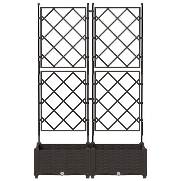 Grote foto vidaxl tuin bloempot 2 pcs bruin 80 x 40 x 125 5 cm staal tuin en terras overige tuin en terras