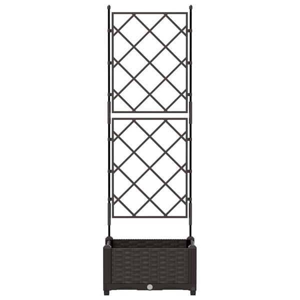 Grote foto vidaxl tuin bloempot bruin 40 x 40 x 125 5 cm staal tuin en terras overige tuin en terras