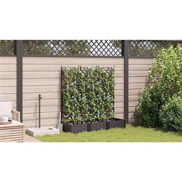 Grote foto vidaxl tuin bloempot 3 pcs bruin 120 x 40 x 125 5 cm staal tuin en terras overige tuin en terras