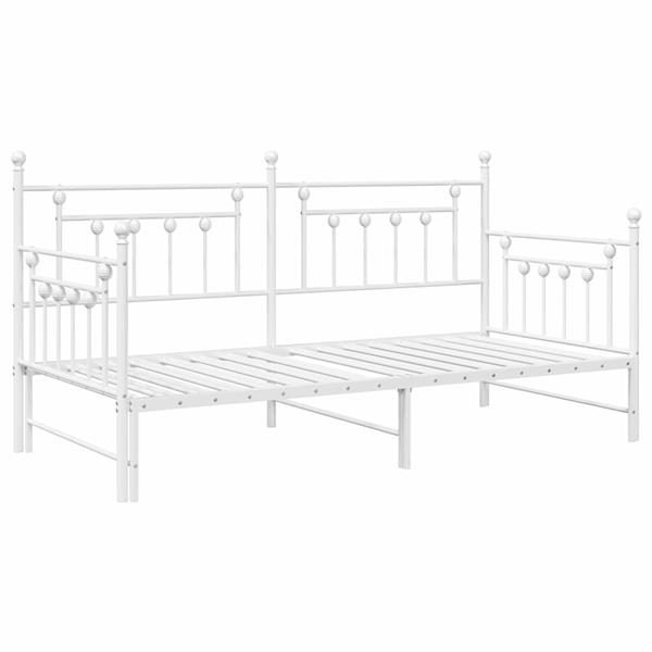 Grote foto vidaxl bedframe voor een daybed met hoofdeinde wit 107 x 203 cm staal antiek en kunst stoelen en banken