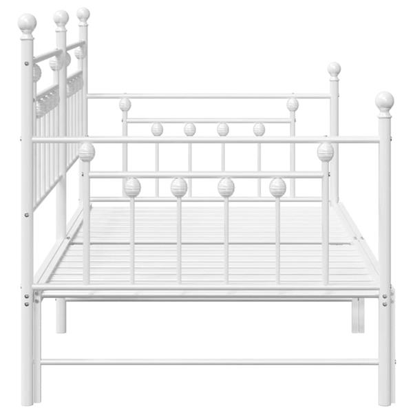 Grote foto vidaxl bedframe voor een daybed met hoofdeinde wit 107 x 203 cm staal antiek en kunst stoelen en banken
