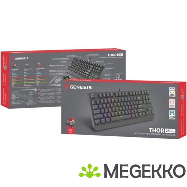 Grote foto genesis nkg 2077 thor 230 tkl rgb toetsenbord zwart computers en software toetsenborden