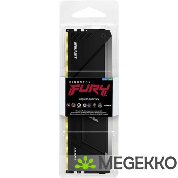 Grote foto kingston technology fury beast rgb geheugenmodule 16 gb 1 x 16 gb ddr4 3600 mhz computers en software overige computers en software