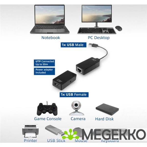 Grote foto act usb extender set over utp extender tot 50 meter computers en software overige computers en software