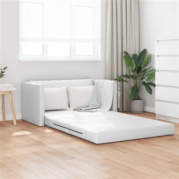 Grote foto vidaxl vouwsofa bed wit 124 x 71 x 78 cm pvc huis en inrichting bankstellen