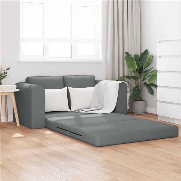 Grote foto vidaxl vouwsofa bed donkergrijs 148 x 71 x 83 cm stof huis en inrichting bankstellen