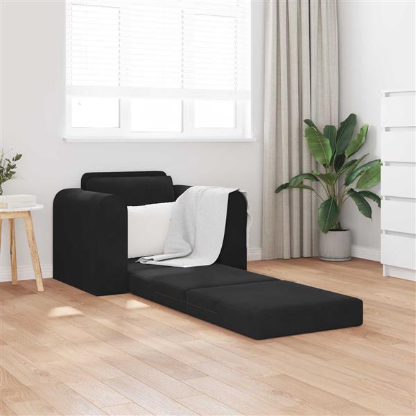Grote foto vidaxl vouwsofa bed zwart 98 x 71 x 83 cm fluweel huis en inrichting bankstellen