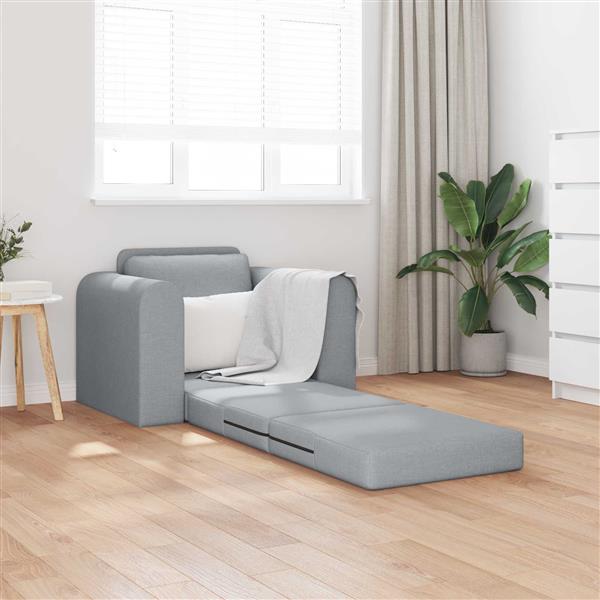 Grote foto vidaxl vouwsofa bed lichtgrijs 98 x 71 x 83 cm stof huis en inrichting bankstellen