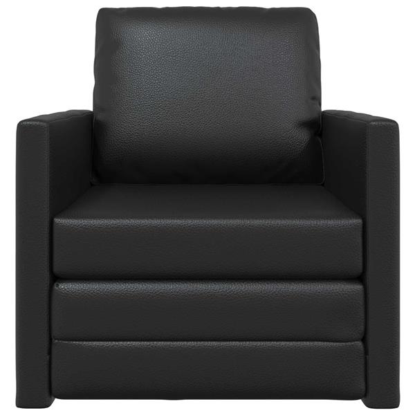 Grote foto vidaxl vouwsofa bed zwart 74 x 77 x 81 cm pvc huis en inrichting bankstellen