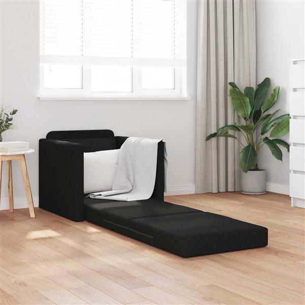 Grote foto vidaxl vouwsofa bed 61cm zwart stof huis en inrichting bankstellen