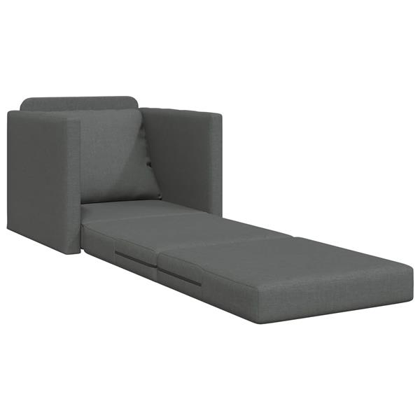 Grote foto vidaxl vouwsofa bed 61cm donkergrijs stof huis en inrichting bankstellen