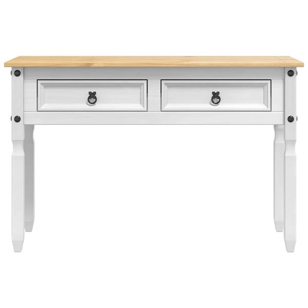 Grote foto vidaxl bijzettafel corona wit 115 x 46 x 73 cm massief grenenhout huis en inrichting eettafels