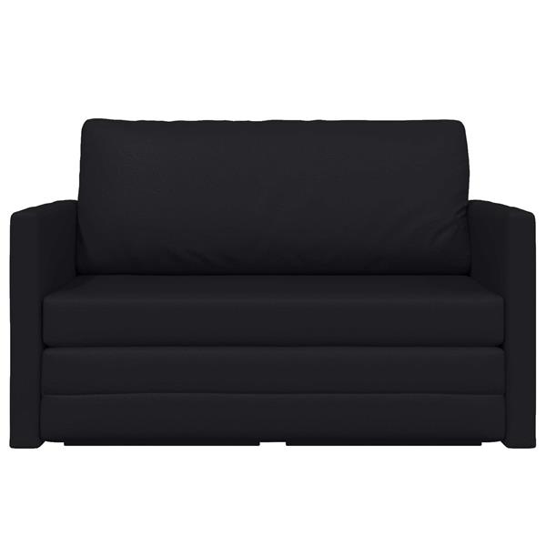 Grote foto vidaxl vouwsofa bed zwart 124 x 71 x 78 cm pvc huis en inrichting bankstellen