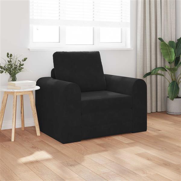 Grote foto vidaxl vouwsofa bed zwart 98 x 71 x 83 cm fluweel huis en inrichting bankstellen