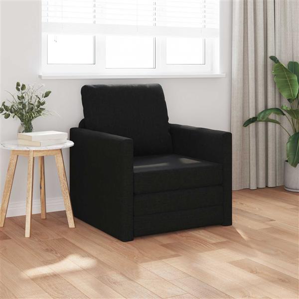 Grote foto vidaxl vouwsofa bed 61cm zwart stof huis en inrichting bankstellen