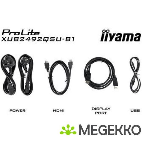 Grote foto iiyama prolite xub2492qsu b1 24 quad hd 100hz ips monitor computers en software overige computers en software