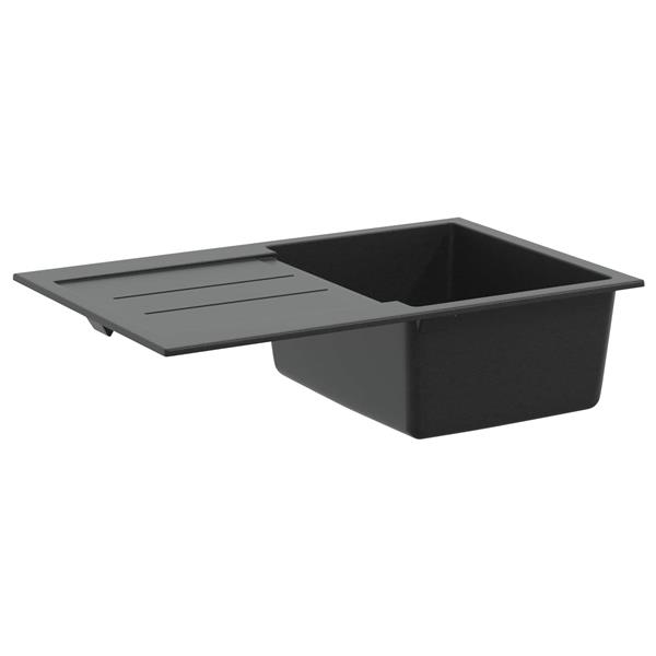 Grote foto vidaxl wasbak zwart 780 x 500 mm 80 kwarts en 20 hars huis en inrichting keukens