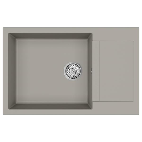 Grote foto vidaxl wasbak grijs 780 x 500 mm 80 kwarts en 20 hars huis en inrichting keukens