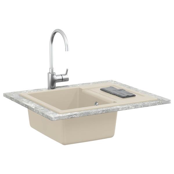 Grote foto vidaxl wasbak beige 620 x 500 mm 80 kwarts en 20 hars huis en inrichting keukens