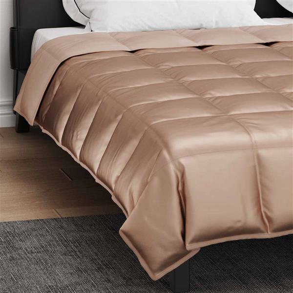 Grote foto vidaxl zomer dekbed goud 200 x 200 cm satijn en microfiber huis en inrichting bedden