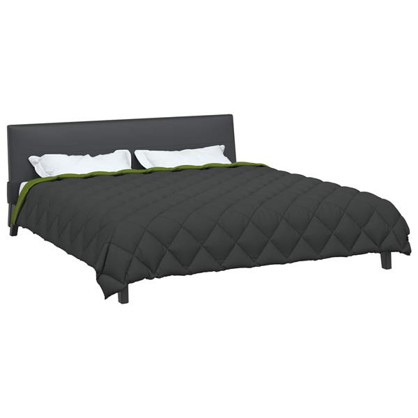 Grote foto vidaxl winter dekbed groen en antraciet 220 x 240 cm microfiber huis en inrichting bedden