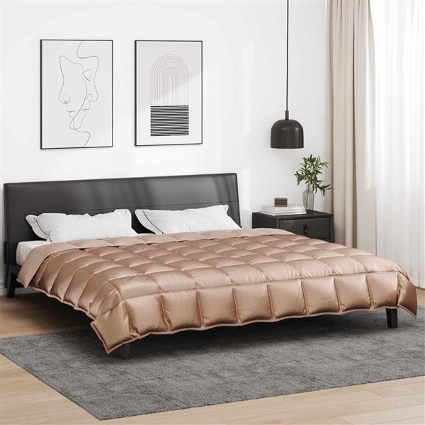 Grote foto vidaxl winter dekbed goud 220 x 200 cm satijn en microfiber huis en inrichting bedden