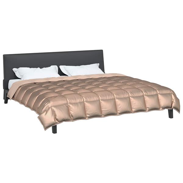 Grote foto vidaxl winter dekbed goud 220 x 200 cm satijn en microfiber huis en inrichting bedden