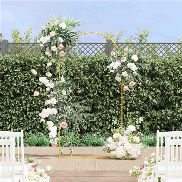 Grote foto vidaxl trouwrand goud 100 x 39 x 200 cm staal tuin en terras overige tuin en terras
