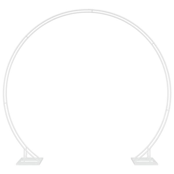 Grote foto vidaxl trouwrand wit 220 x 45 x 200 cm staal tuin en terras overige tuin en terras