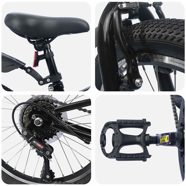 Grote foto vidaxl kinderfiets 20 inch 6 speed voor 6 11 jaar oud zwart fietsen en brommers herenfietsen