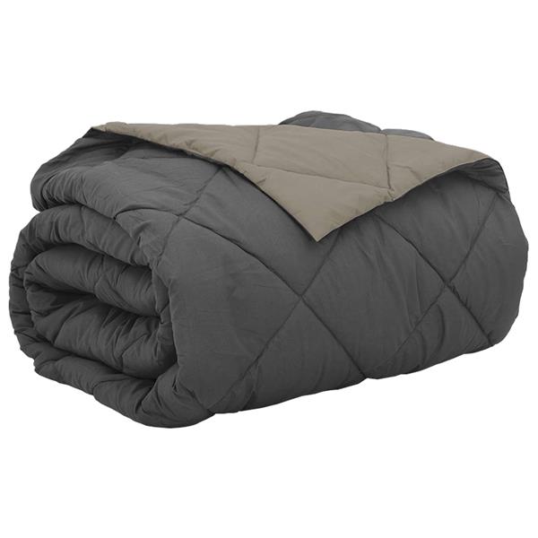 Grote foto vidaxl zomer dekbed lichtgrijs en antraciet 220 x 240 cm microfiber huis en inrichting bedden