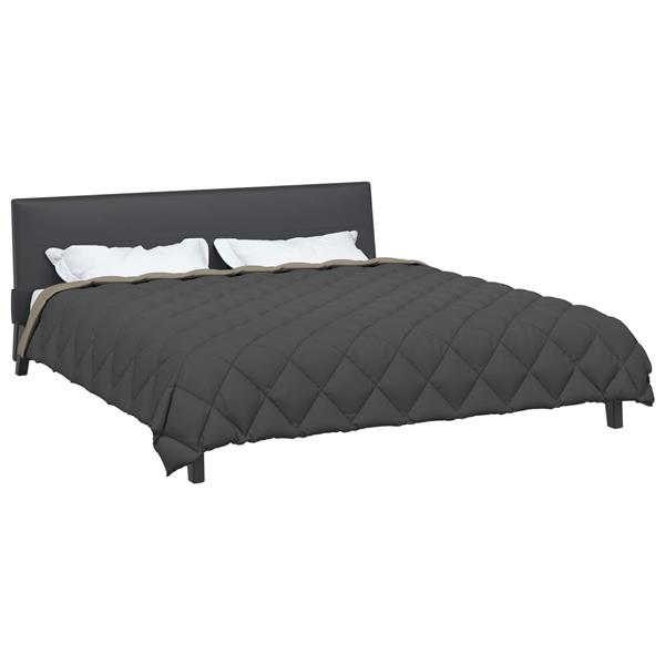 Grote foto vidaxl winter dekbed lichtgrijs en antraciet 220 x 240 cm microfiber huis en inrichting bedden