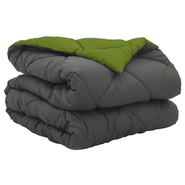 Grote foto vidaxl vol jaar dekbed groen en antraciet 220 x 140 cm microfiber huis en inrichting bedden