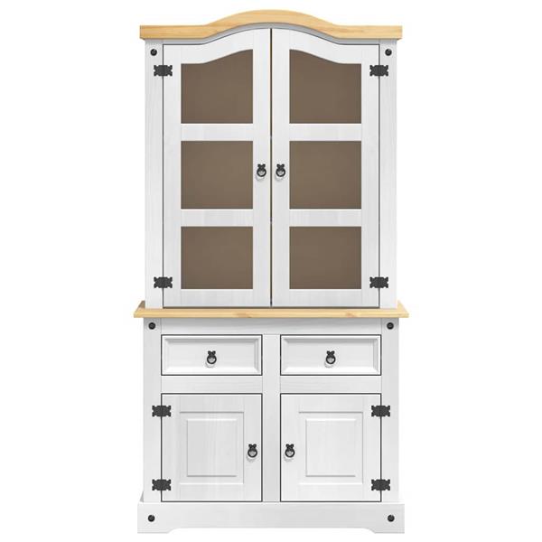 Grote foto vidaxl dressoir met lade wit 100 x 48 5 x 179 cm massief grenenhout huis en inrichting overige