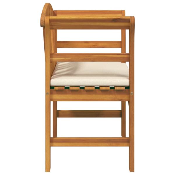 Grote foto vidaxl bank met kussen natuurlijke olie afwerking 68 5 x 46 x 82 5 cm tuin en terras tuinmeubelen