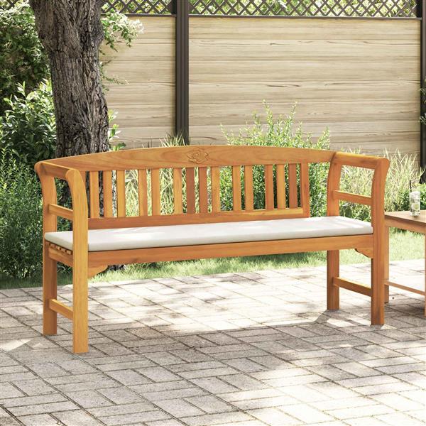 Grote foto vidaxl bank met kussen natuurlijke olie afwerking 157 x 46 x 82 5 cm tuin en terras tuinmeubelen