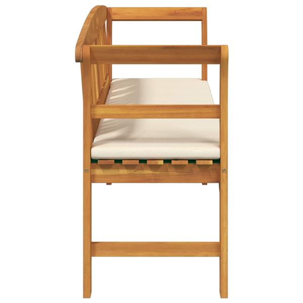 Grote foto vidaxl bank met kussen natuurlijke olie afwerking 157 x 46 x 82 5 cm tuin en terras tuinmeubelen