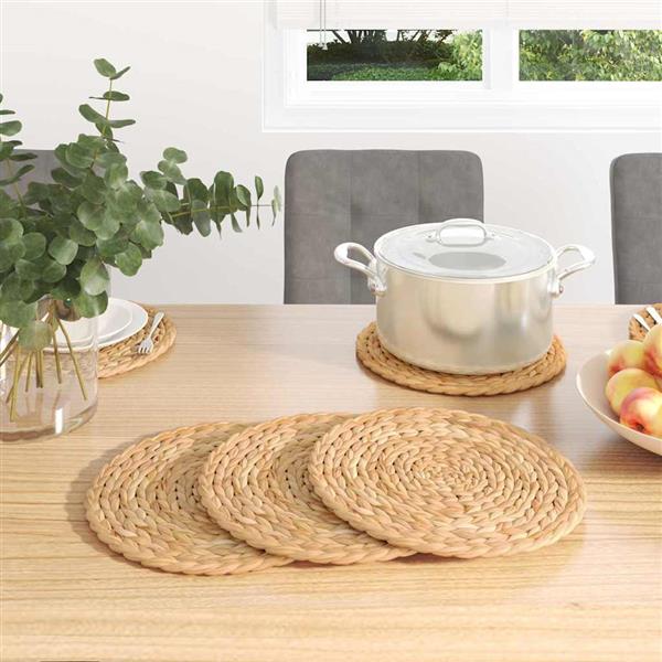 Grote foto vidaxl ronde geweven placemat 10 pcs naturel 30 cm waterhyacint huis en inrichting overige huis en inrichting