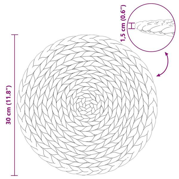 Grote foto vidaxl ronde geweven placemat 10 pcs naturel 30 cm waterhyacint huis en inrichting overige huis en inrichting