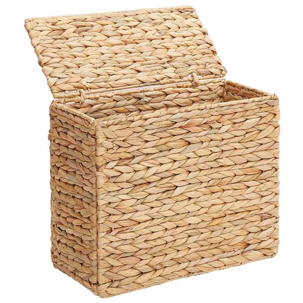 Grote foto vidaxl toiletrolhouder met opslag naturel 36 x 18 x 31 cm waterhyacint doe het zelf en verbouw materialen en producten