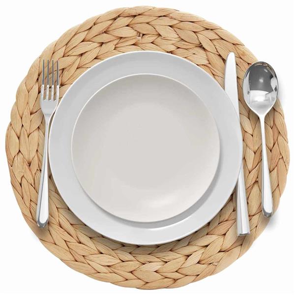 Grote foto vidaxl ronde geweven placemat 10 pcs naturel 30 cm waterhyacint huis en inrichting overige huis en inrichting