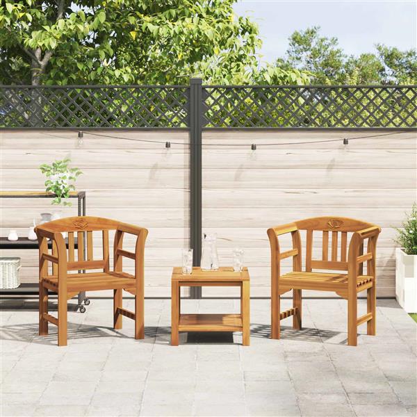 Grote foto vidaxl bank met kussen natuurlijke olie afwerking 68 5 x 46 x 82 5 cm tuin en terras tuinmeubelen