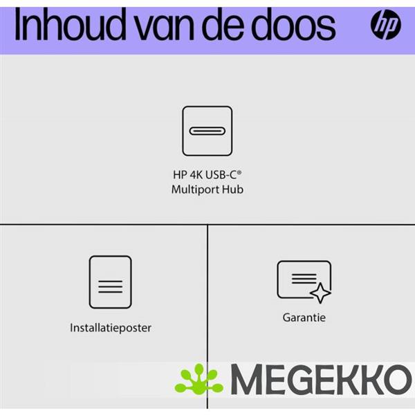 Grote foto hp 4k usb c hub 65w computers en software overige computers en software
