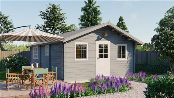 Grote foto blokhut tuinhuis cadiz 44 mm onbehandeld tuin en terras tuinhuisjes en blokhutten