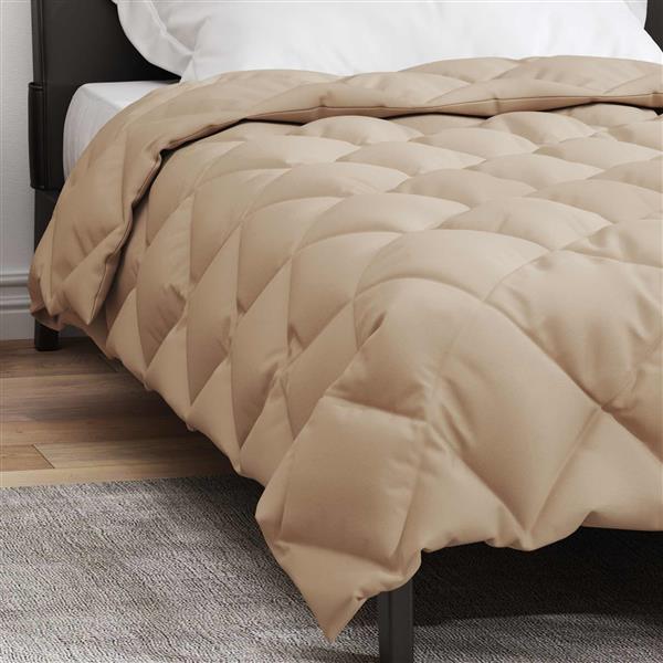 Grote foto vidaxl winter dekbed taupe 200 x 155 cm microfiber huis en inrichting bedden