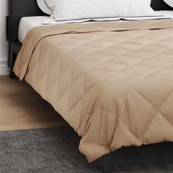Grote foto vidaxl zomerdekbed taupe 200 x 200 cm microvezel huis en inrichting bedden