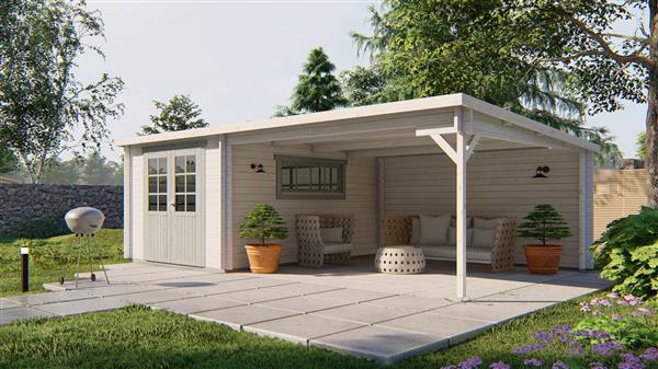 Grote foto blokhut tuinhuis anton 40 mm vuren tuin en terras tuinhuisjes en blokhutten