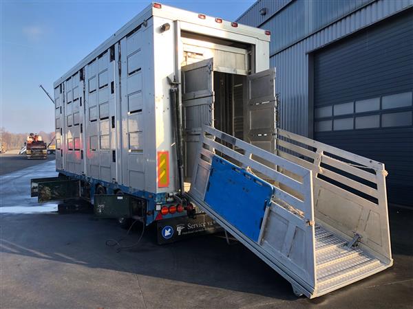 Grote foto aanhangwagen voor dierentransport levend vee agrarisch veehouderij