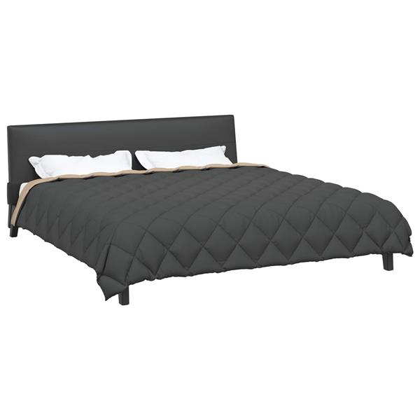 Grote foto vidaxl winter dekbed antraciet en taupe 220 x 260 cm microfiber huis en inrichting bedden